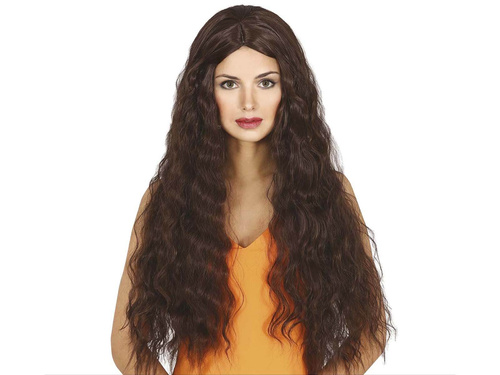 Peruka z brązowymi falowanymi włosami - 1 szt.