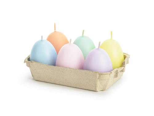 Świece wielkanocne Jajka mix kolorów - 7 cm - 6 szt.