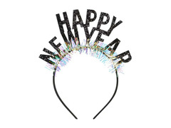 Opaska Happy New Year czarna - 1 szt.