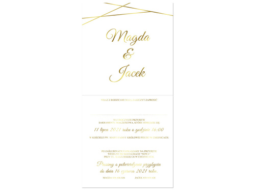 Zaproszenie personalizowane na ślub z kopertą - 6 szt.