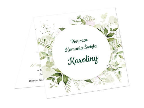 Zaproszenia personalizowane na I Komunię Świętą - 6 szt.