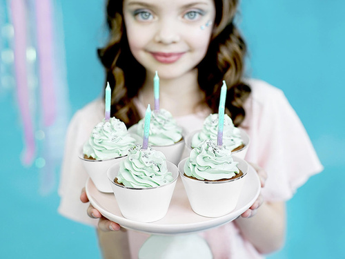 Świeczki urodzinowe ombre z podstawkami - 20 szt.