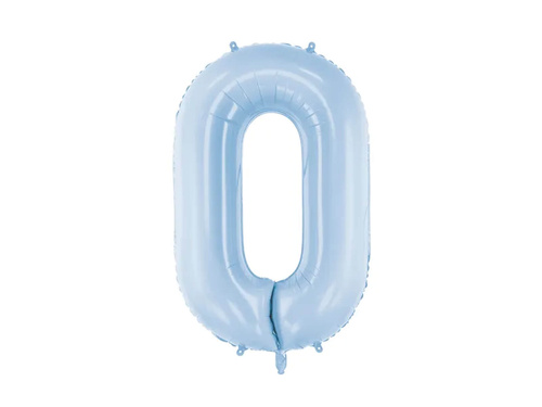 Balon foliowy mglisty niebieski cyfra 0 - 86 cm - 1 szt.