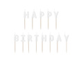 Świeczki pikery napis Happy Birthday - biały