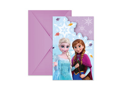 Zaproszenia urodzinowe Frozen - Kraina Lodu  - 6 szt.