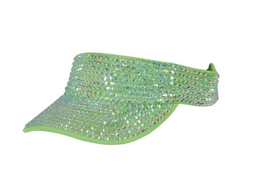 Daszek na głowę zielony z cyrkoniami - 1 szt.