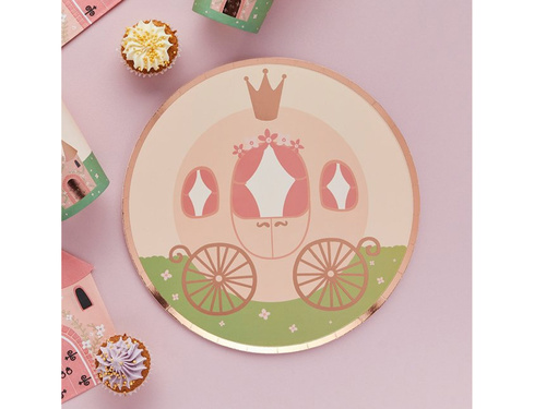 Talerzyki papierowe urodzinowe Karoca - 23 cm - 8 szt.