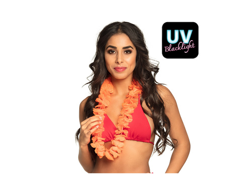 Hawajski naszyjnik Ohana neonowy pomarańczowy UV