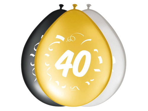 Balony z nadrukiem 40tka - 30 cm - 8 szt.