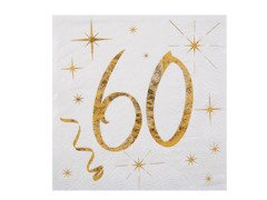 Serwetki na sześćdziesiąte urodziny - 12,5 cm - 20 szt.