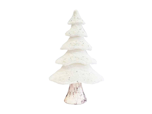 Figurka Choinka z białym futerkiem - 60 cm - 1 szt.