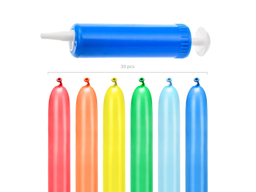 Modeliny, rurki - mix kolorów - pastelowe - 30 szt. + pompka