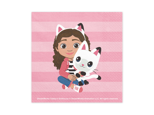 Serwetki urodzinowe Koci domek Gabi - 33 cm - 20 szt.