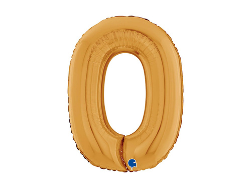 Balon foliowy cyfra 0 złoty - 26" - 1 szt.
