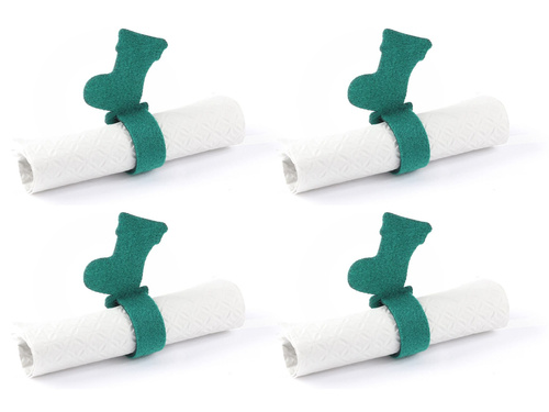 Serwetnik ze wzorem świątecznym - But Mikołaja - 21 cm - 4 szt.