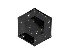 Talerzyki papierowe na Sylwetra i Nowy Rok Happy New Year - 20 cm - 6 szt.