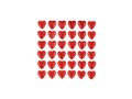 Naklejki walentynkowe Rubinowe Serca - 36 szt.