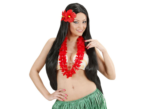 Hawajska przypinka kwiatek czerwony - 1 szt.