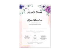 Zaproszenie personalizowane na ślub z kopertą - 8 szt.