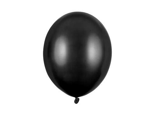 Balony lateksowe metaliczne czarne - 30 cm - 10 szt.
