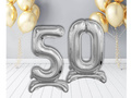 Zestaw balonów foliowych 50 srebrna - 74 cm