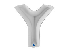 Balon foliowy literka Y srebrny - 40" - 1 szt.