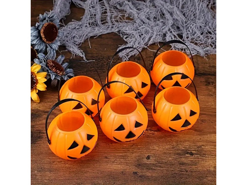 Wiaderko Dynia na Halloween - 7 cm - 6 szt.