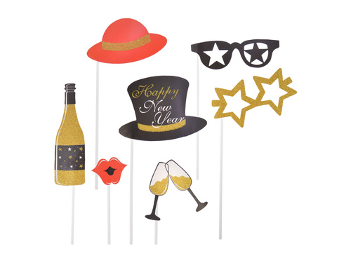 Foto rekwizyty na Sylwestra - 10 szt.