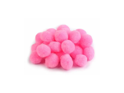 Pompony pluszowe różowe - 20 mm - 20 szt.