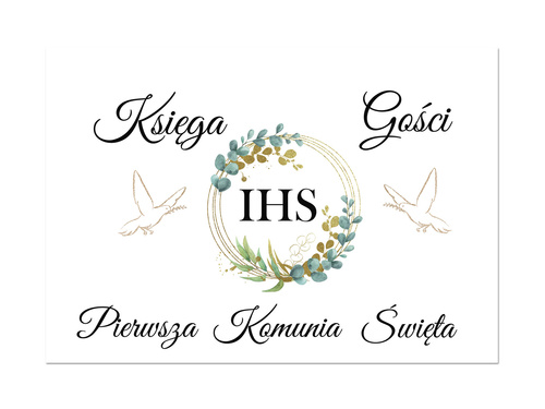 Naklejka na księgę gości na I Komunię Świętą - 1 szt.