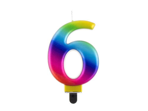 Świeczka cyferka galaxy - 6 - sześć