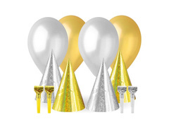 Zestaw dekoracji złoto-srebrny - 12 elementów