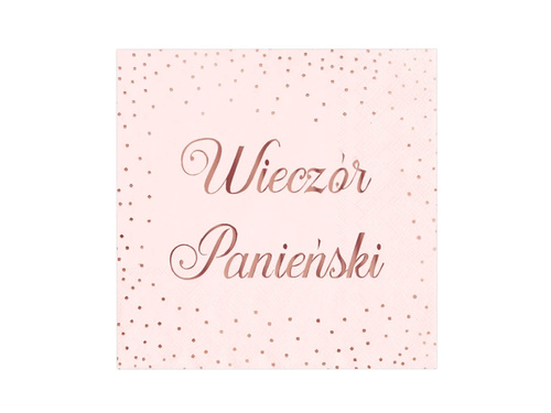 Serwetki różowe z napisem Wieczór Panieński - 33 cm - 10 szt.