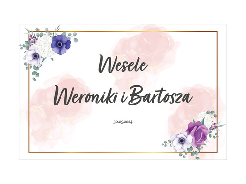 Plakat Weselny personalizowany - 90x60 cm
