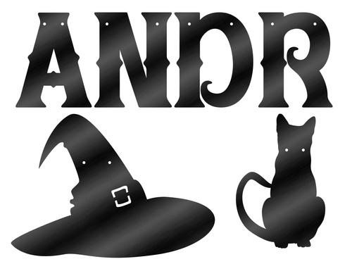 Baner Andrzejki Kot i kapelusz czarny - 500 cm - 1 szt.