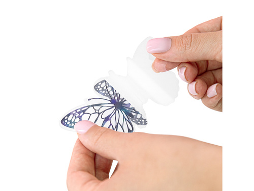 Naklejki motylki holograficzne czarne - 12 szt.