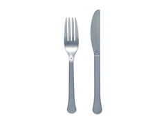 Sztućce plastikowe srebrne - 24 szt.