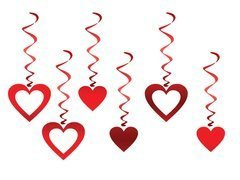 Świderki Serca na walentynki - 75 cm - 6 szt.