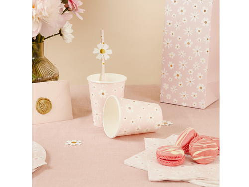 Kubeczki papierowe Stokrotki - 250 ml - 8 szt.