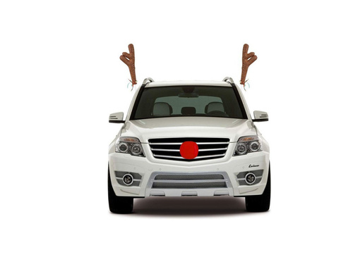 Dekoracja na samochód Rogi renifera z nosem - 1 kpl.