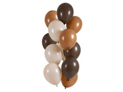 Zestaw balonów Mocha Chocolate - 33 cm - 12 szt.