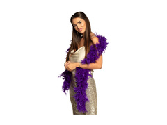 Szal BOA z piór - fioletowy - 180 cm