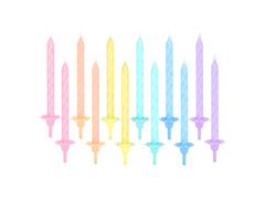 Świeczki urodzinowe świderki kolorowe - 6 cm - 12 szt.