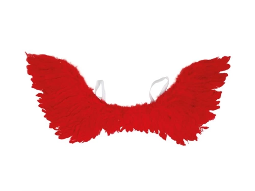 Skrzydła anioła czerwone z piórami - 106 cm - 1 szt.