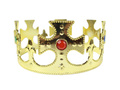 Korona Króla z klejnotami regulowana - złota - 1 szt.