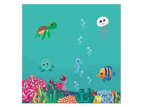 Serwetki urodzinowe Podwodny Świat - 33 cm - 12 szt.