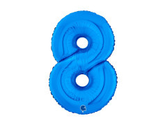 Balon foliowy cyfra 8 niebieski - 26" - 1 szt.