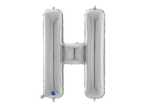 Balon foliowy srebrna litera H - 66 cm - 1 szt.