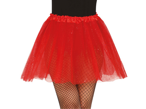 Spódniczka Tutu brokatowa czerwona - 40 cm - 1 szt.