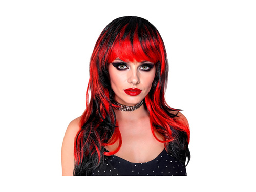 Czarno-czerwona peruka Vampiress